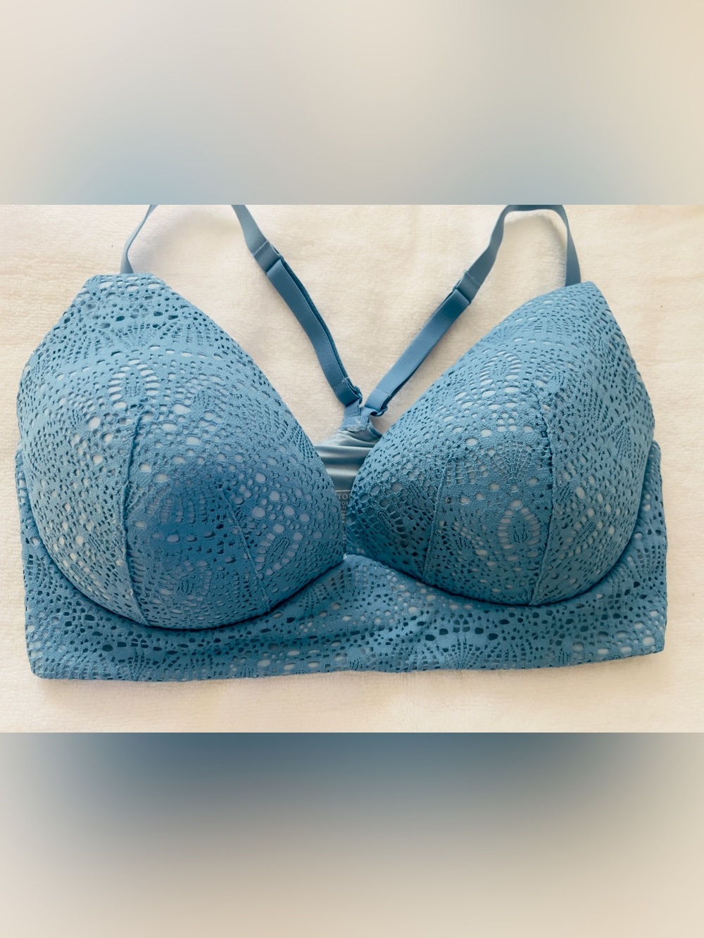 Victoria's Secret Crochet Lace Bralette in Dusty Blue